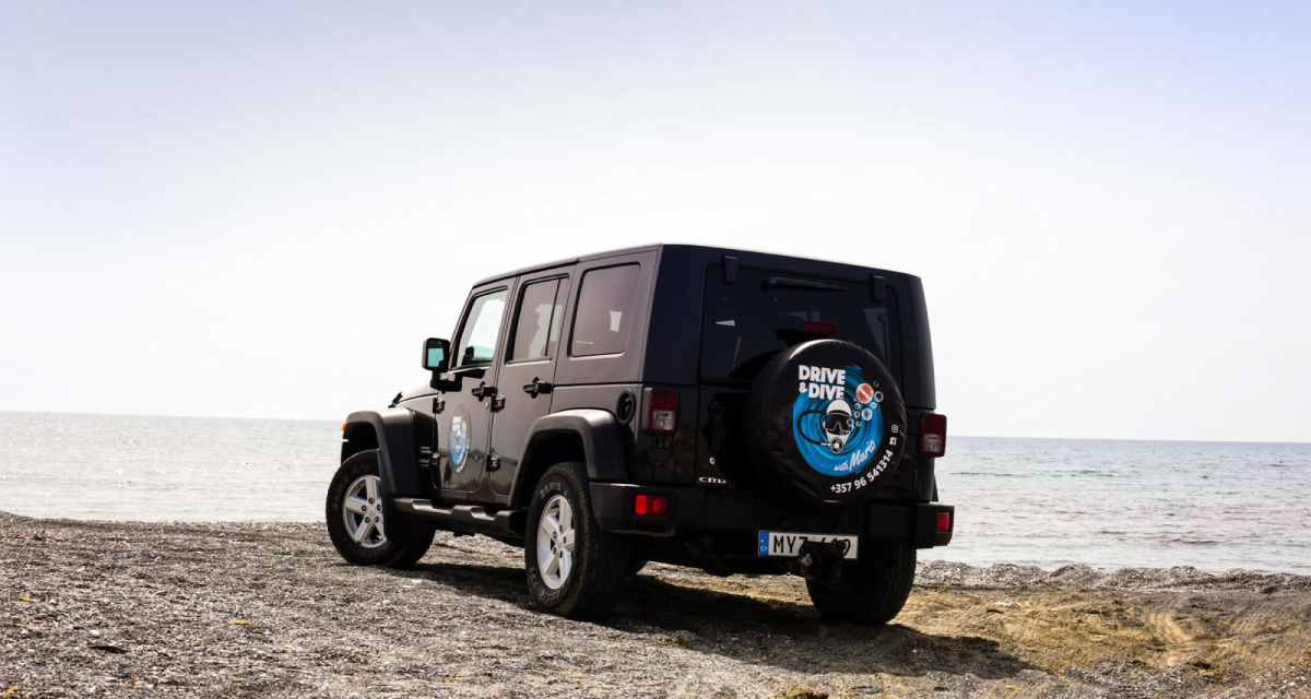 Drive and Dive car on Cyprus beach